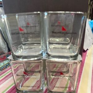 Bacardi Black Rum Square Rock Glasses (8) VINTAGE